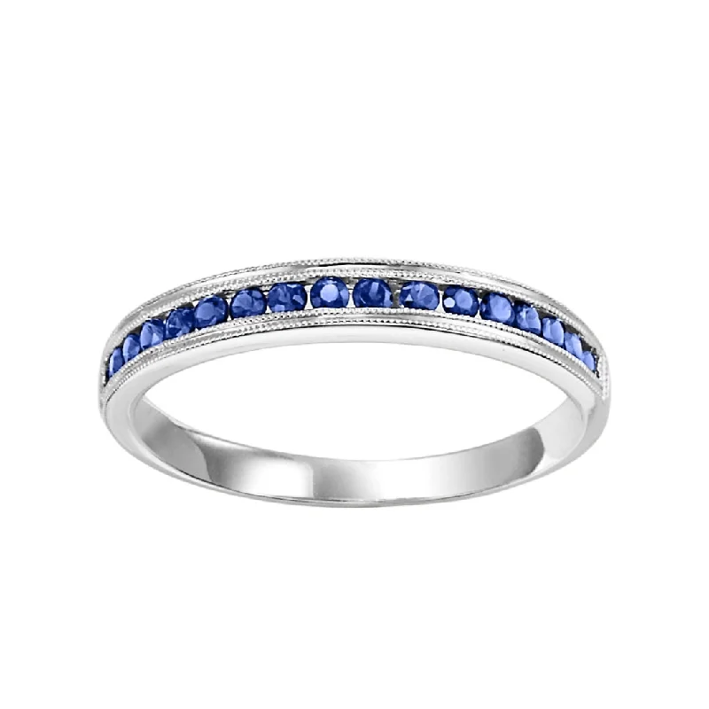 10K Stackable Blue Sapphire Ring