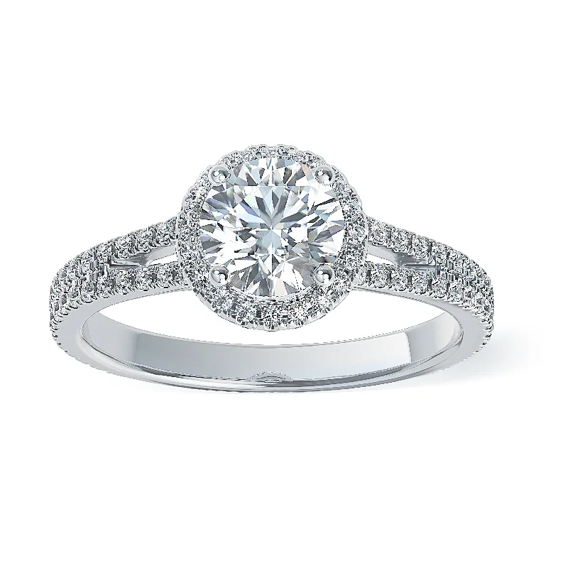 diamond cluster engagement rings -Lab Grown Diamond Halo Engagement Ring