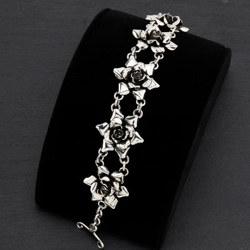 Sterling Silver Rose Bracelet