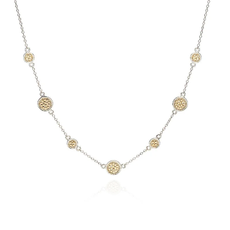 beautiful gemstone necklaces for women -Anna Beck 18ct Gold Vermeil and Sterling Silver Station Necklace